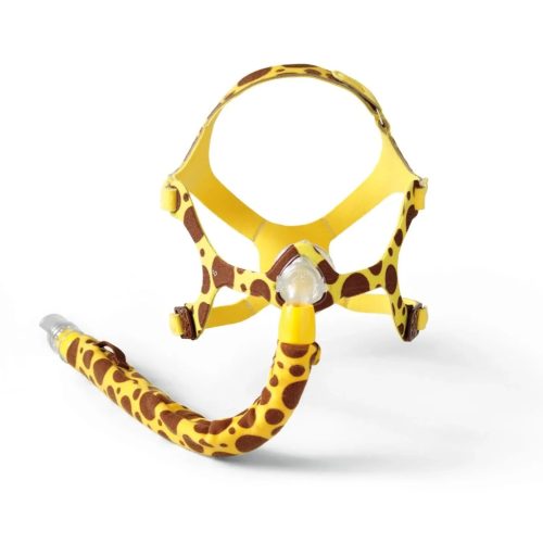 Respironics Pediatric Wisp nasal CPAP mask with giraffe pattern headgear and tubing