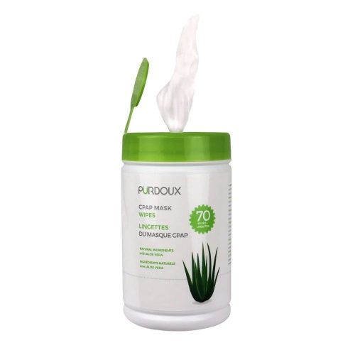 Purdoux unscented CPAP mask wipes with aloe vera, 70 count container